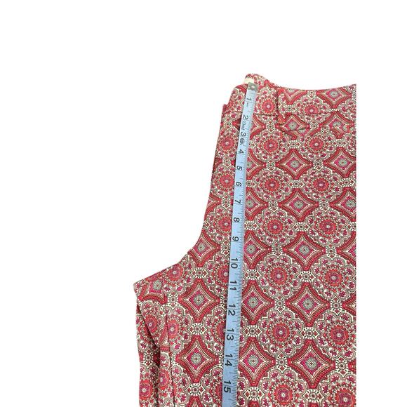 Talbots Pink White Medallion Paisley Office Work Career Crop Dress Pants Size 12 - Picture 9 of 11